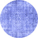 Round Persian Blue Traditional Rug, tr4274blu