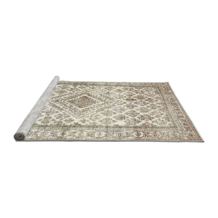 Sideview of Machine Washable Traditional Wheat Beige Rug, wshtr4275