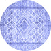 Round Persian Blue Traditional Rug, tr4275blu