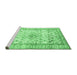 Sideview of Machine Washable Persian Emerald Green Traditional Area Rugs, wshtr4275emgrn