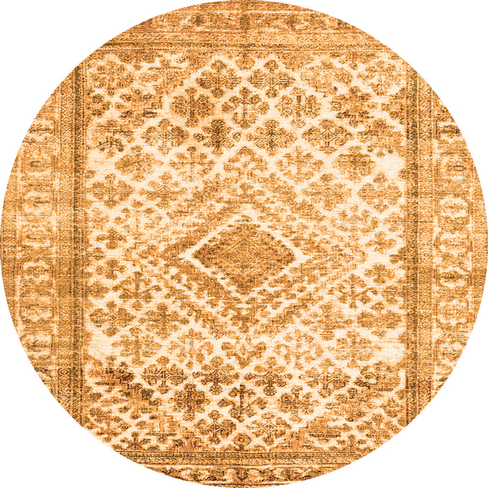 Machine Washable Persian Orange Traditional Area Rugs, wshtr4275org