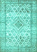 Machine Washable Persian Turquoise Traditional Area Rugs, wshtr4275turq