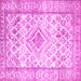 Square Machine Washable Persian Pink Traditional Rug, wshtr4275pnk