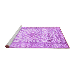 Sideview of Machine Washable Persian Purple Traditional Area Rugs, wshtr4275pur