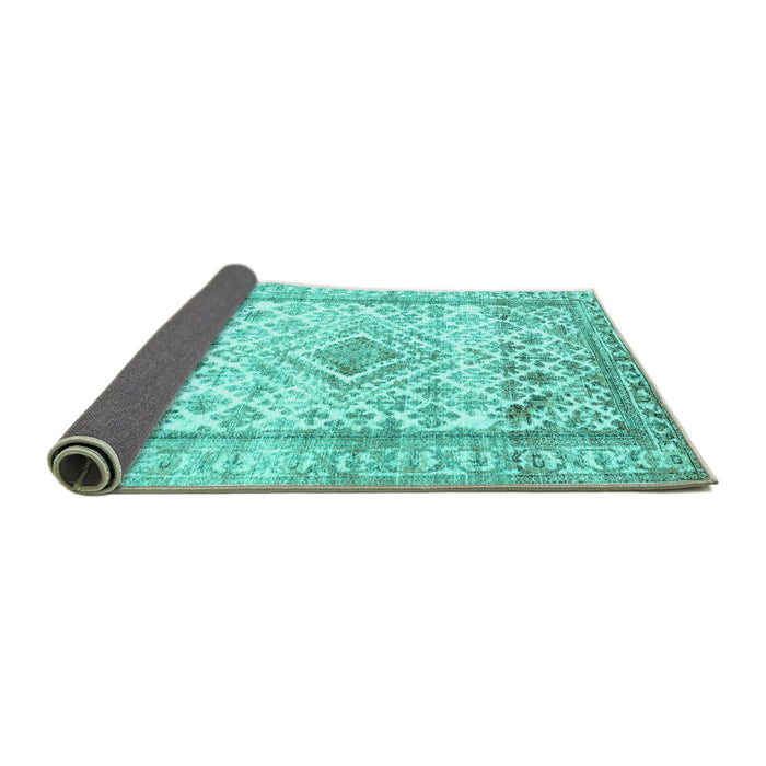 Sideview of Persian Turquoise Traditional Rug, tr4275turq
