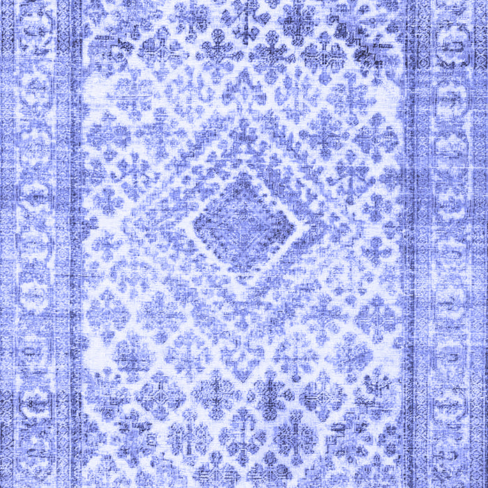 Machine Washable Persian Blue Traditional Rug, wshtr4275blu