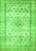 Serging Thickness of Machine Washable Persian Green Traditional Area Rugs, wshtr4275grn