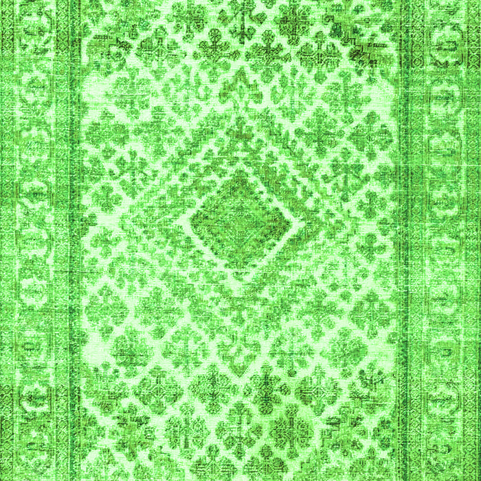 Serging Thickness of Machine Washable Persian Green Traditional Area Rugs, wshtr4275grn