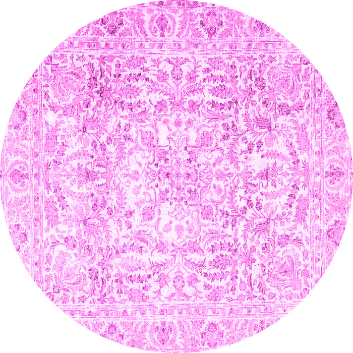 Round Persian Pink Traditional Rug, tr4276pnk