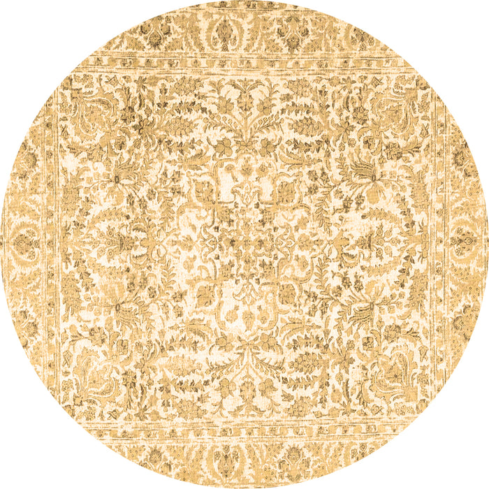 Round Machine Washable Persian Brown Traditional Rug, wshtr4276brn
