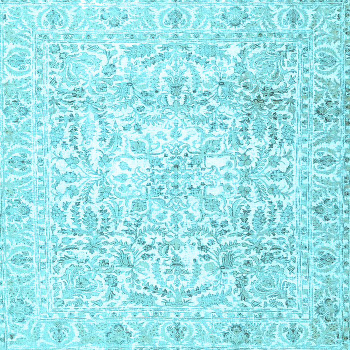Square Machine Washable Persian Light Blue Traditional Rug, wshtr4276lblu