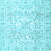 Square Machine Washable Persian Light Blue Traditional Rug, wshtr4276lblu