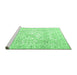 Sideview of Machine Washable Persian Emerald Green Traditional Area Rugs, wshtr4276emgrn