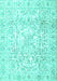 Machine Washable Persian Turquoise Traditional Area Rugs, wshtr4276turq