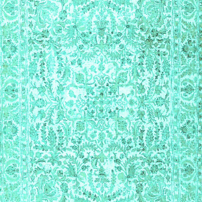 Machine Washable Persian Turquoise Traditional Area Rugs, wshtr4276turq
