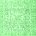 Square Machine Washable Persian Emerald Green Traditional Area Rugs, wshtr4276emgrn
