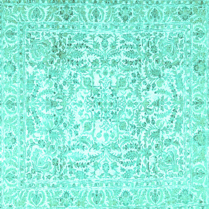 Square Persian Turquoise Traditional Rug, tr4276turq