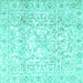 Square Persian Turquoise Traditional Rug, tr4276turq