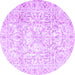 Round Persian Purple Traditional Rug, tr4276pur