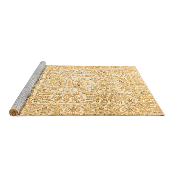 Sideview of Machine Washable Persian Brown Traditional Rug, wshtr4276brn