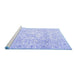 Sideview of Machine Washable Persian Blue Traditional Rug, wshtr4276blu