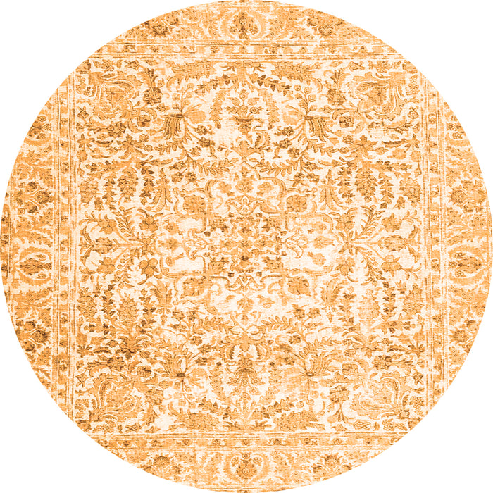 Machine Washable Persian Orange Traditional Area Rugs, wshtr4276org