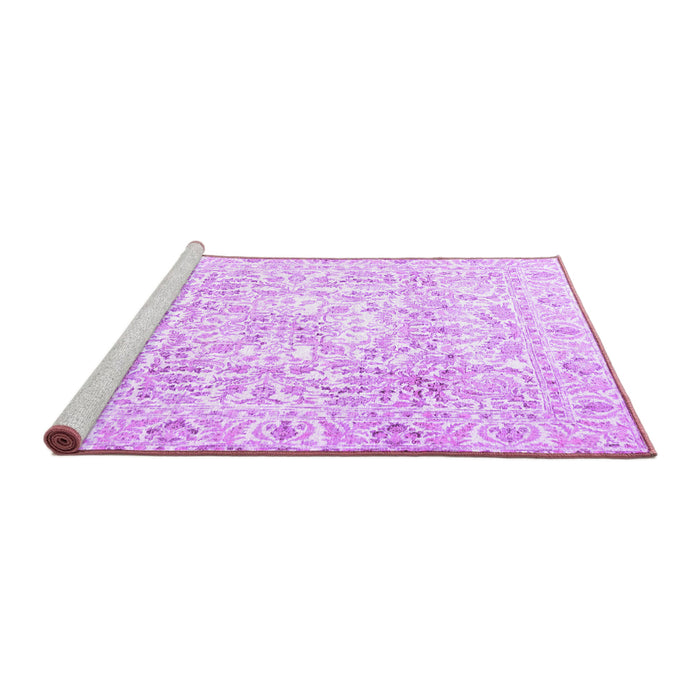 Sideview of Machine Washable Persian Purple Traditional Area Rugs, wshtr4276pur