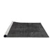 Sideview of Machine Washable Traditional Carbon Gray Rug, wshtr4277