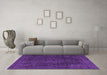Machine Washable Persian Purple Traditional Area Rugs in a Living Room, wshtr4277pur