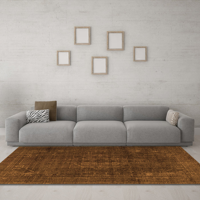 Machine Washable Persian Orange Traditional Area Rugs in a Living Room, wshtr4277org