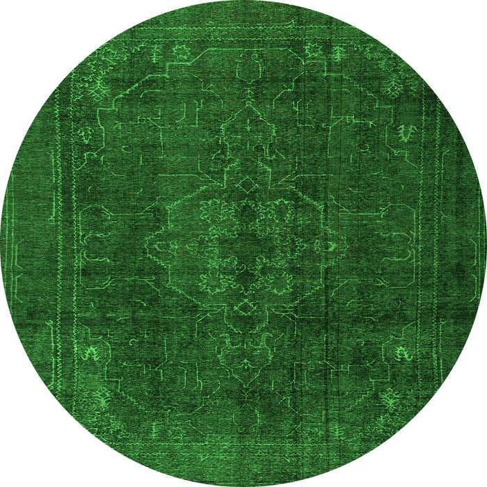 Square Persian Green Traditional Rug, tr4277grn