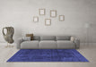 Machine Washable Persian Blue Traditional Rug in a Living Room, wshtr4277blu