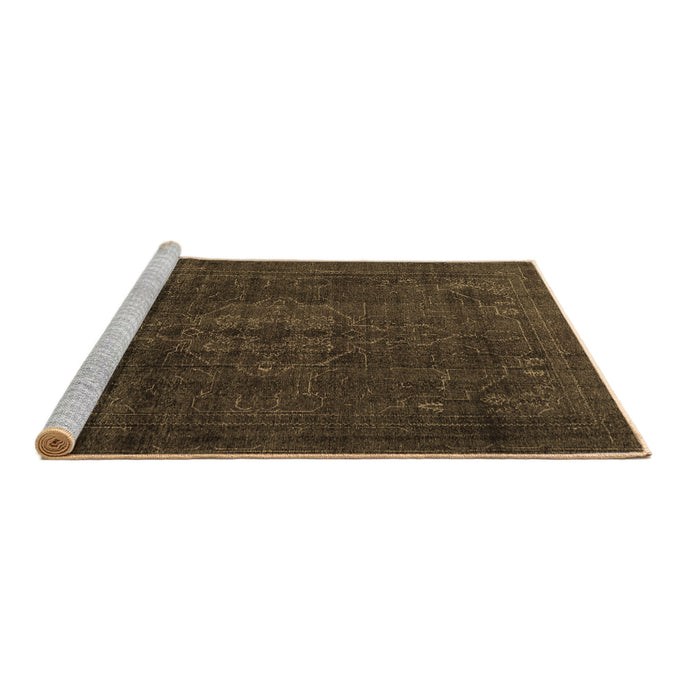 Sideview of Machine Washable Persian Brown Traditional Rug, wshtr4277brn