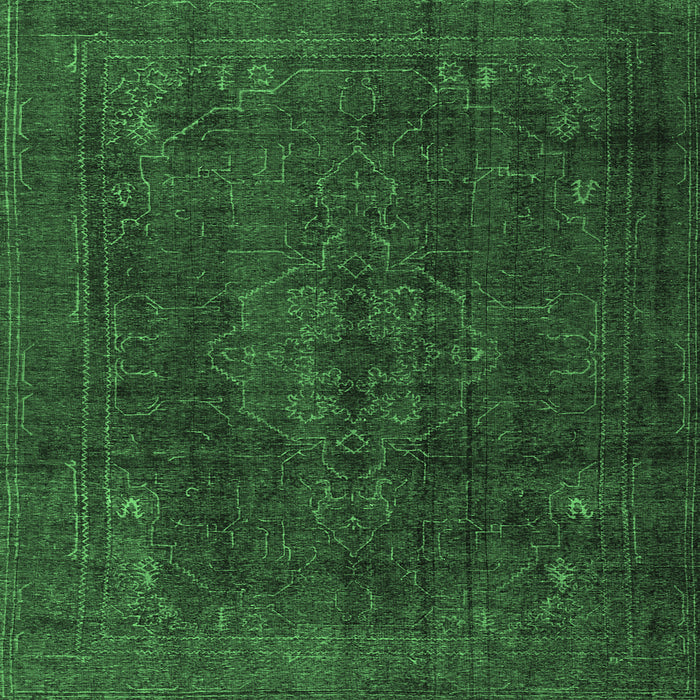 Square Persian Emerald Green Traditional Rug, tr4277emgrn
