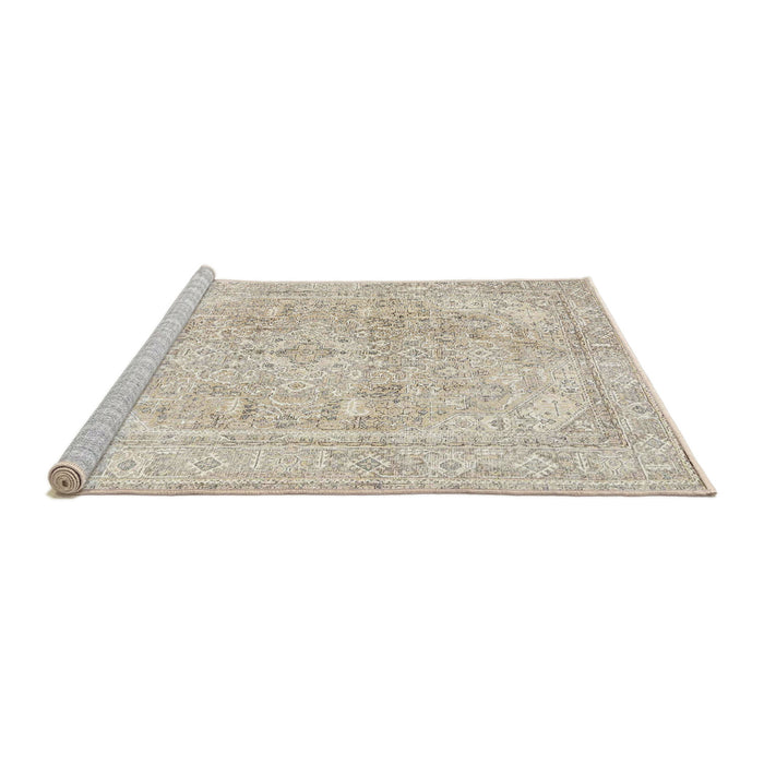 Sideview of Machine Washable Traditional Light French Beige Brown Rug, wshtr4278