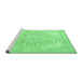 Sideview of Machine Washable Persian Emerald Green Traditional Area Rugs, wshtr4278emgrn