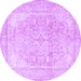 Round Persian Purple Traditional Rug, tr4278pur