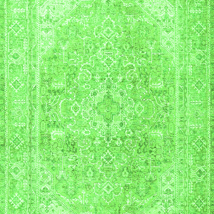 Serging Thickness of Machine Washable Persian Green Traditional Area Rugs, wshtr4278grn