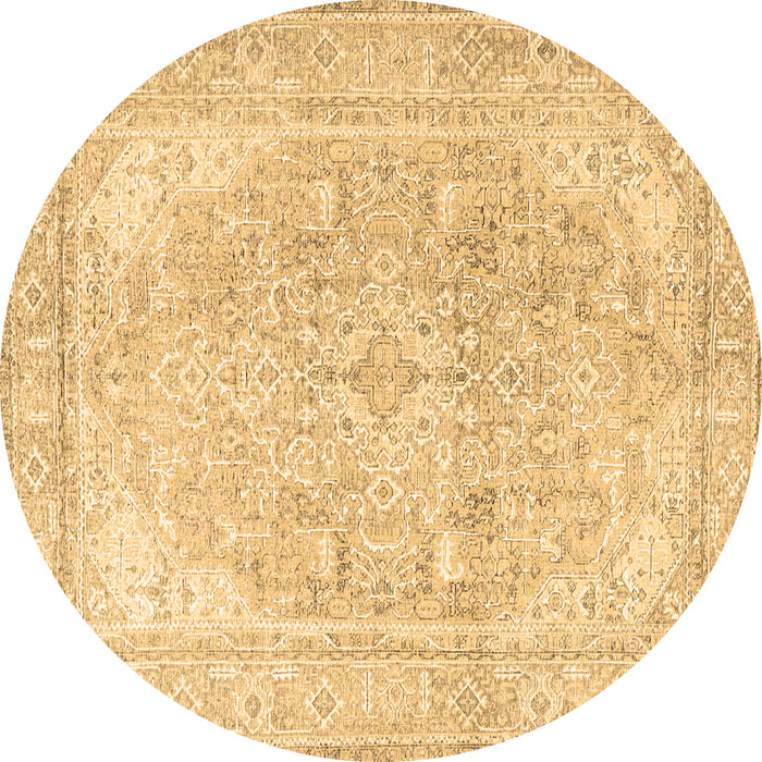 Round Persian Brown Traditional Rug, tr4278brn