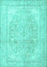 Machine Washable Persian Turquoise Traditional Area Rugs, wshtr4278turq