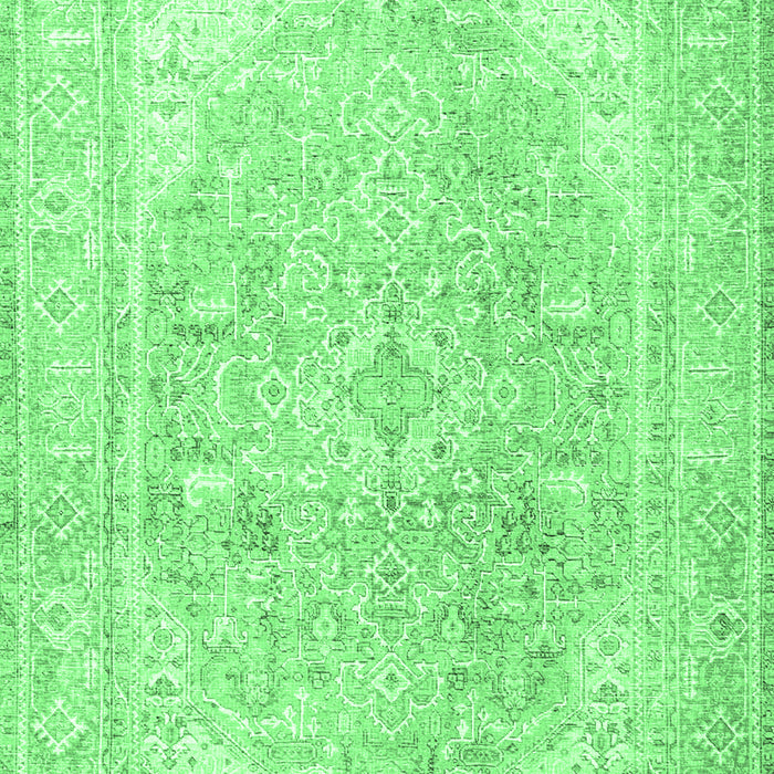 Machine Washable Persian Emerald Green Traditional Area Rugs, wshtr4278emgrn