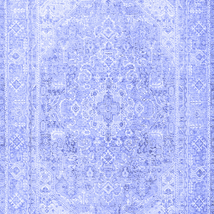 Machine Washable Persian Blue Traditional Rug, wshtr4278blu