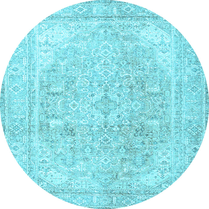 Round Persian Light Blue Traditional Rug, tr4278lblu