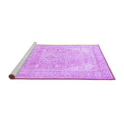 Sideview of Machine Washable Persian Purple Traditional Area Rugs, wshtr4278pur