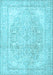 Machine Washable Persian Light Blue Traditional Rug, wshtr4278lblu