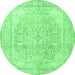 Round Persian Emerald Green Traditional Rug, tr4278emgrn