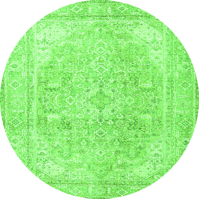 Square Persian Green Traditional Rug, tr4278grn