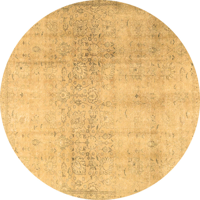 Round Persian Brown Traditional Rug, tr4279brn