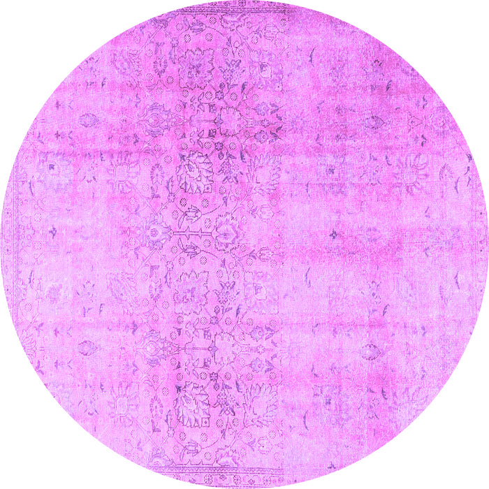 Round Persian Purple Traditional Rug, tr4279pur