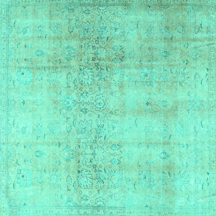 Square Machine Washable Persian Turquoise Traditional Area Rugs, wshtr4279turq